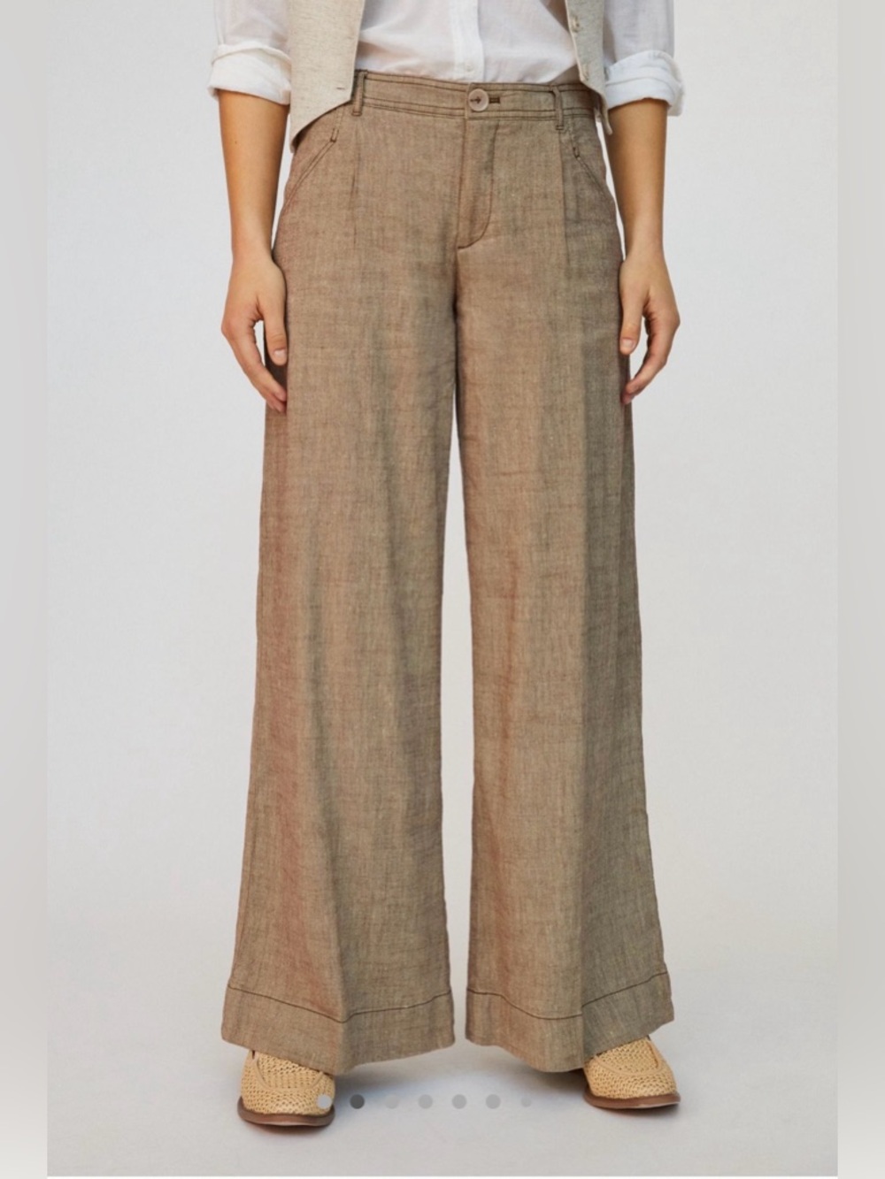 Anteopology Linen Low-Rise Wide Leg Pants (10)